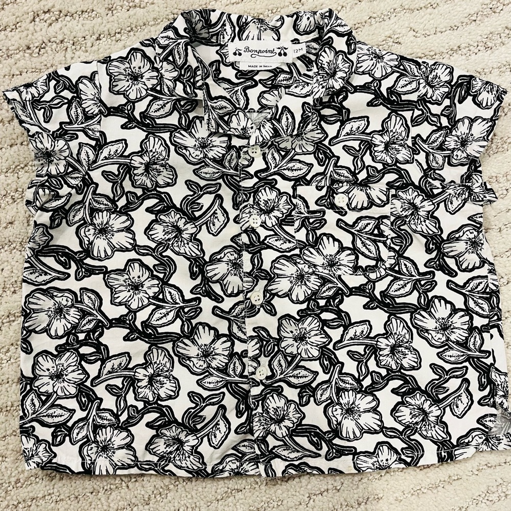 BONPOINT Baby Boy Floral Shirt 12M